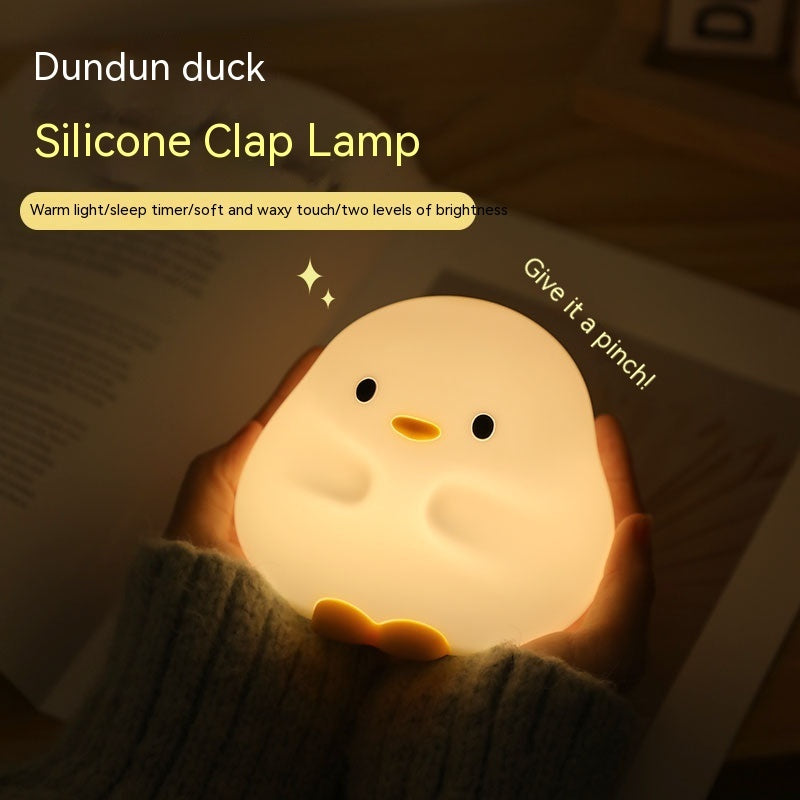 Cute Duck LED Night Lamp Cartoon Silicone USB Rechargeable Sleeping Light
