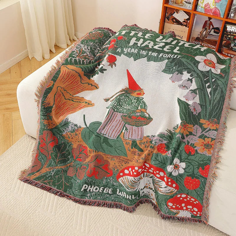 Customized High-End Christmas Office Nap Blanket 100% Cotton Jacquard Tapestry