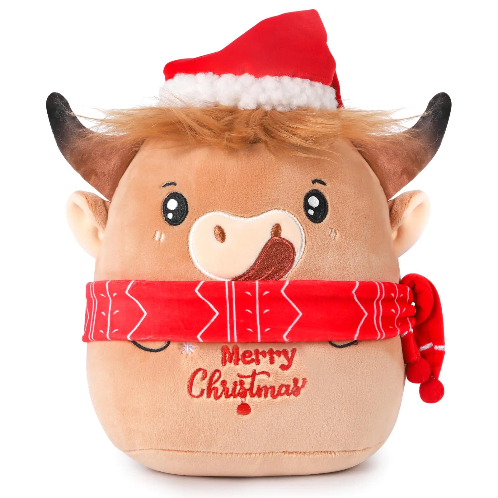 InIsaJace Christmas Highland Cow Plush - 10 Inches Cute Christmas Stuffed Animals Merry Christmas Highland Cow