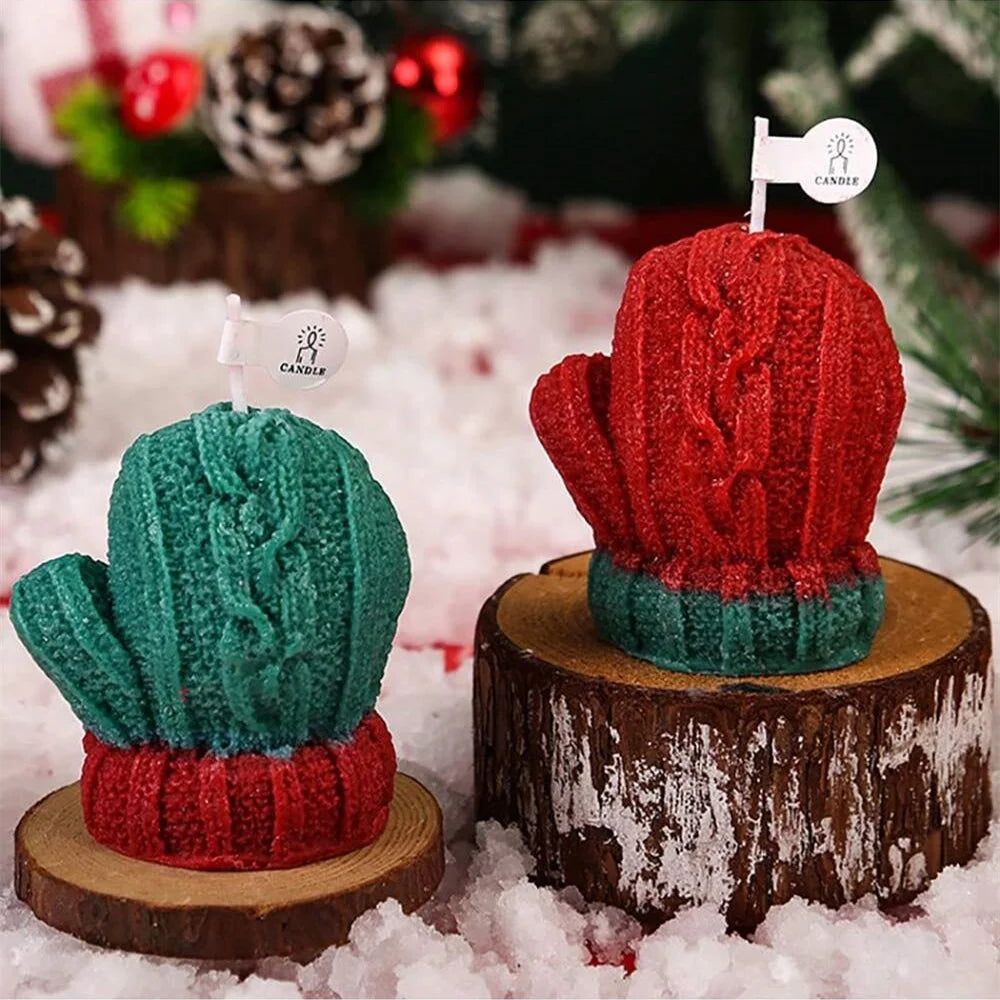 Christmas Gloves Scented Candle  Aromatherapy Candles Home Festive Ambiance Decor
