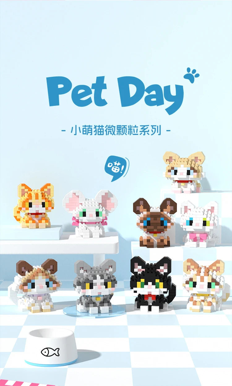 Animal Small Particle Dog Cat  Mini Building Blocks DIY Assembly Brick Sets Educational Toys for Kid 10 To 12 Year Birthday Gift