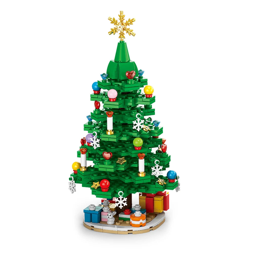 Christmas Train Christmas Tree Elk Christmas House Building Blocks Xmas Tree Decor For Kids