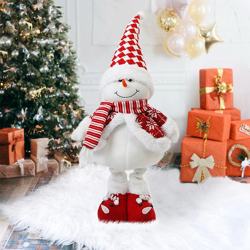 Christmas Doll Retractable Cartoon Santa Claus Snowman Elk Doll Christmas Decoration Gift for Xmas Tree Ornaments Navidad Gifts