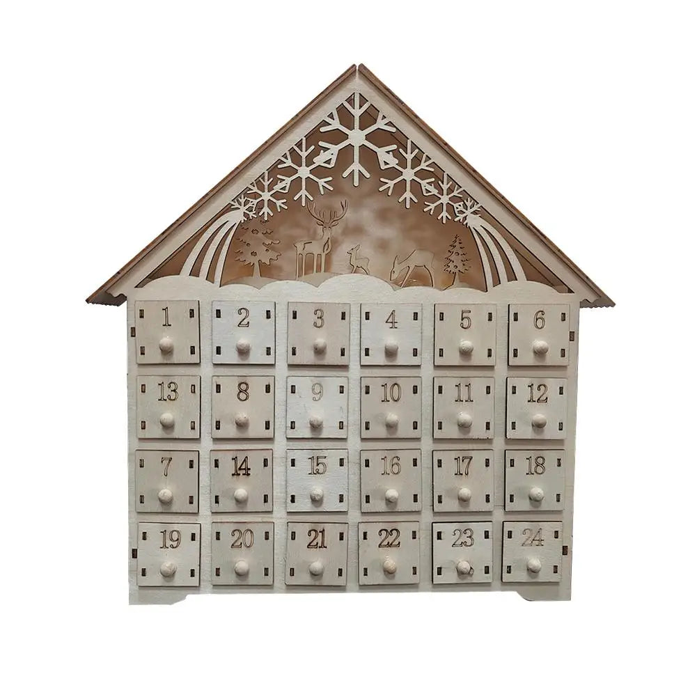 Christmas Advent Calendar 24 Days Countdown Decoration Reusable Detachable Wooden