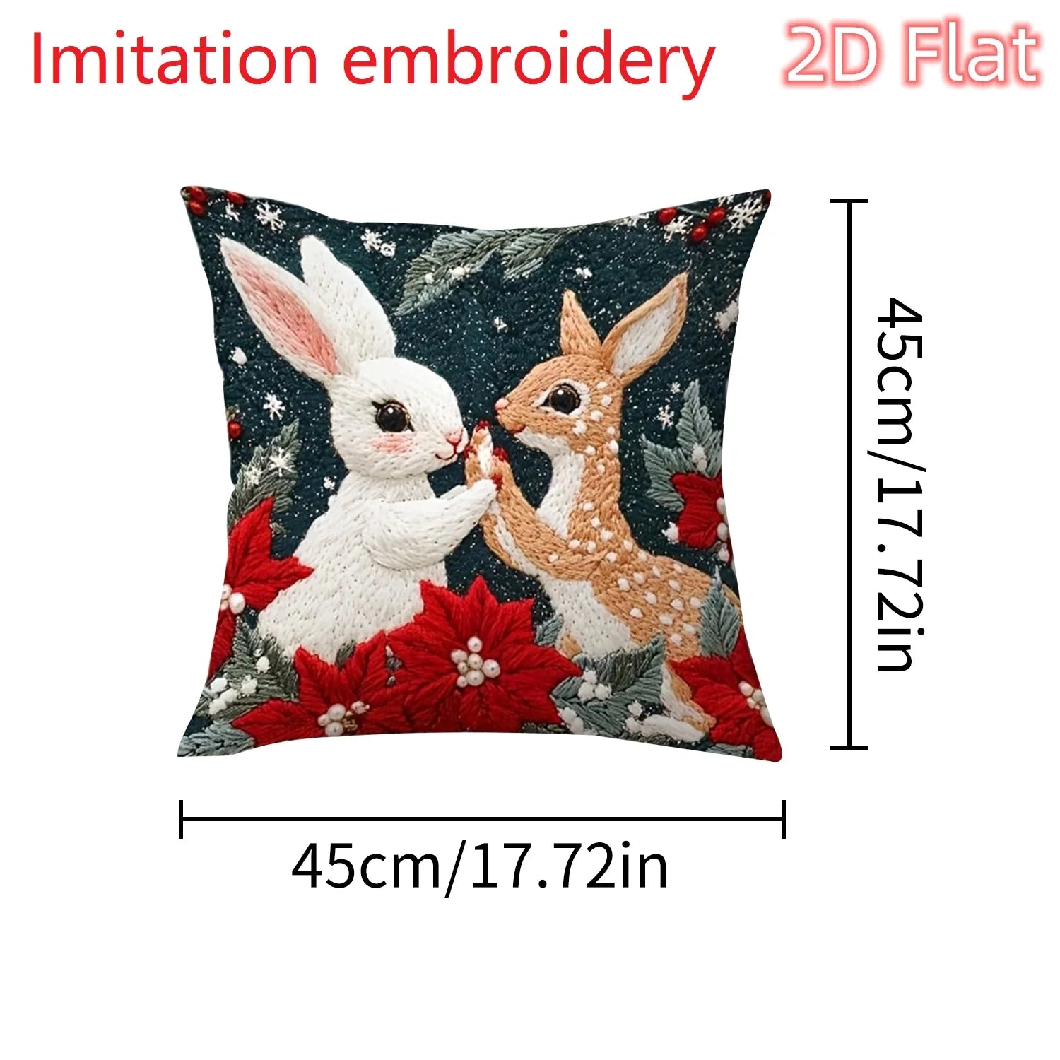 1pcs 2D Christmas Pillow Cover Xmas Party Decoration Xmas Holiday Santa Claus Pillow Cover Navidad Natal New Year Gift