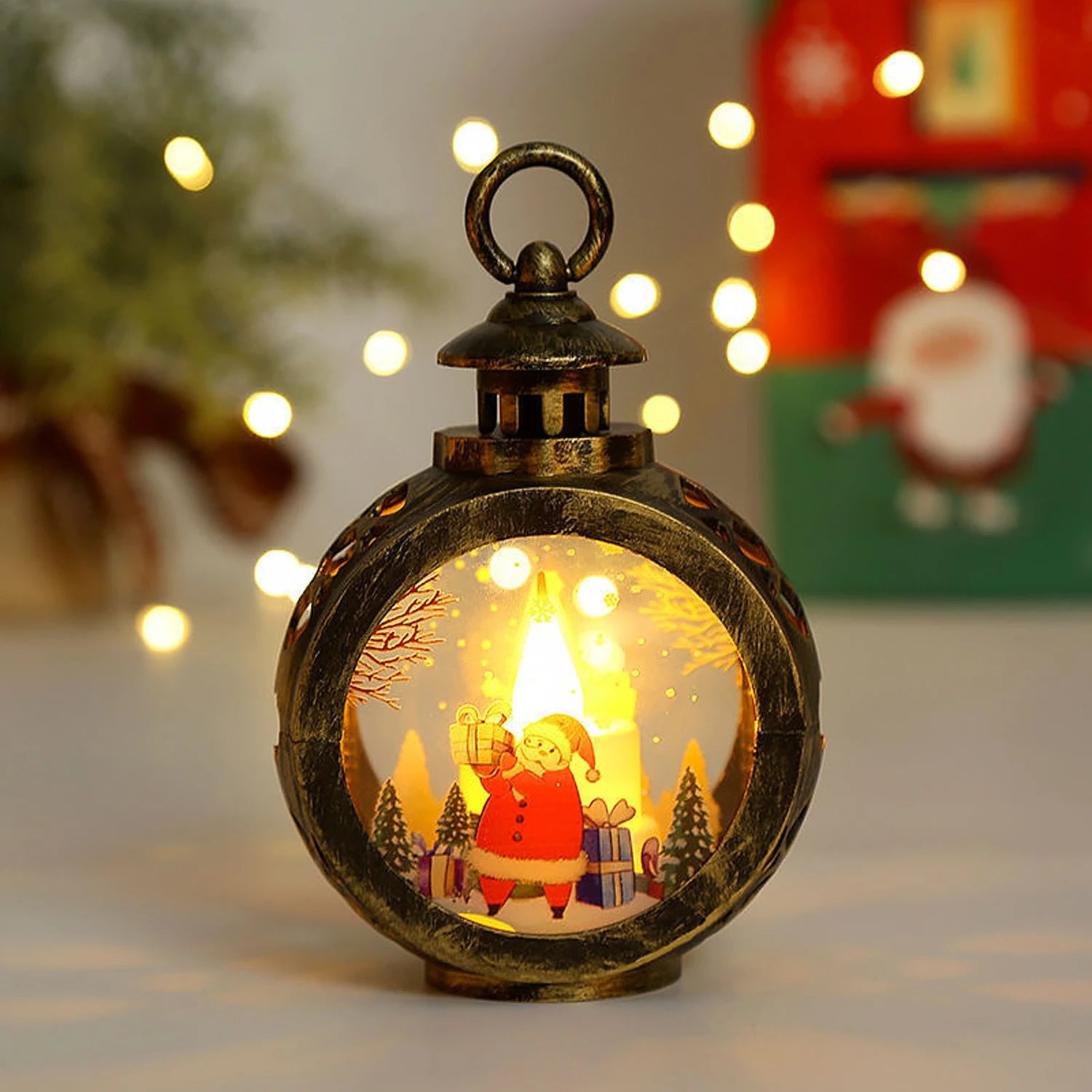 LED Christmas Decoration, Retro Christmas Candle Holder Lamp, Electronic Candle Light,