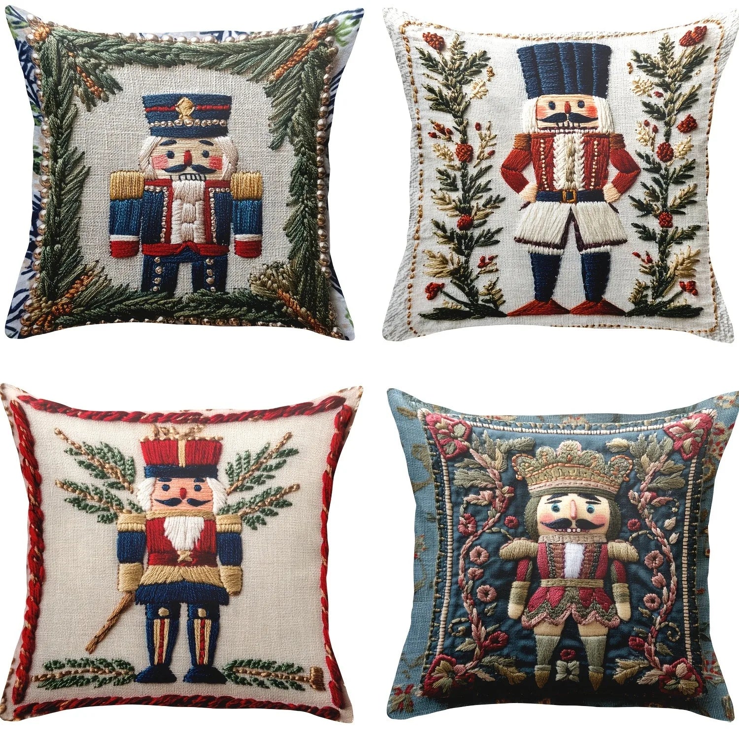 4PcChristmas Nutcracker Printed Pillowcase