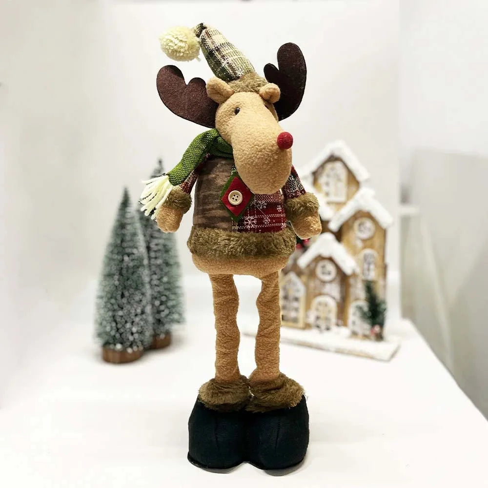Adjustable Santa Claus Snowman Elk Doll Plush 40～60cm Xmas Gift Christmas Tree Decorations Home Party Xmas Ornaments 1pc