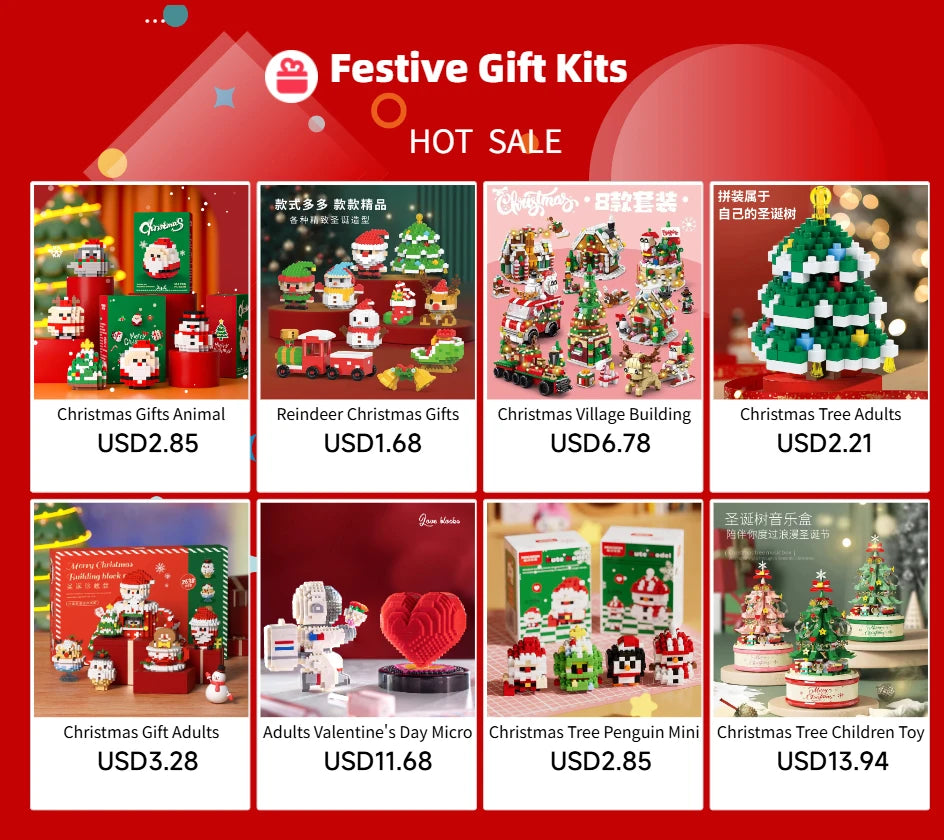 Christmas Gift Adults Particle Micro Building Blocks Bricks Construction Set Toys for Children Girl 6 Year Old Games Child Gifts