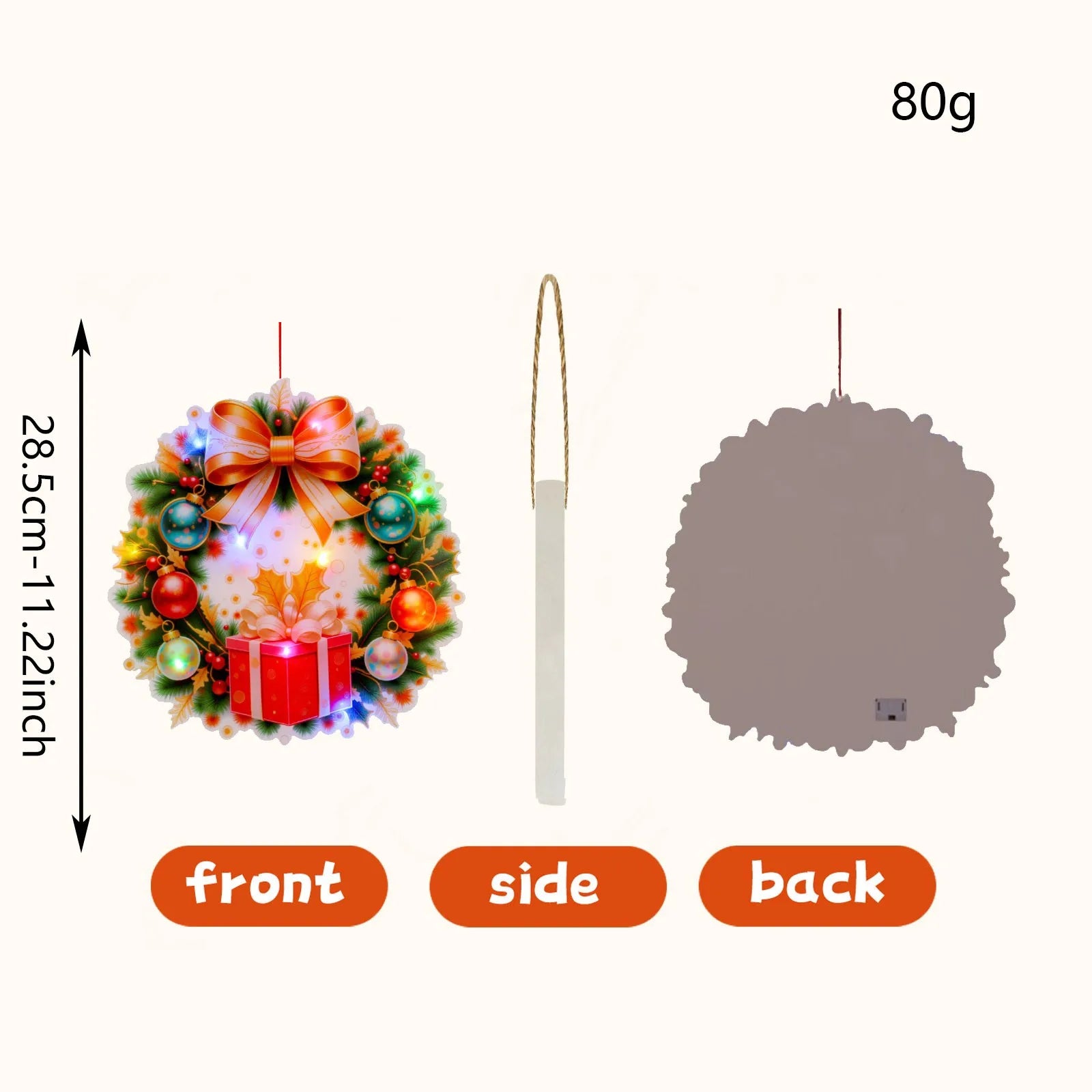 Luminous Door Hanging Decorations Christmas Home Diy Colorful Lights Snowman Scene