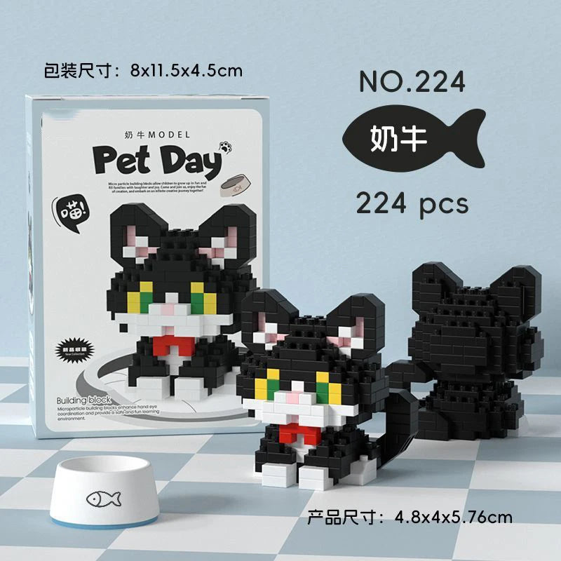 Animal Small Particle Dog Cat  Mini Building Blocks DIY Assembly Brick Sets Educational Toys for Kid 10 To 12 Year Birthday Gift