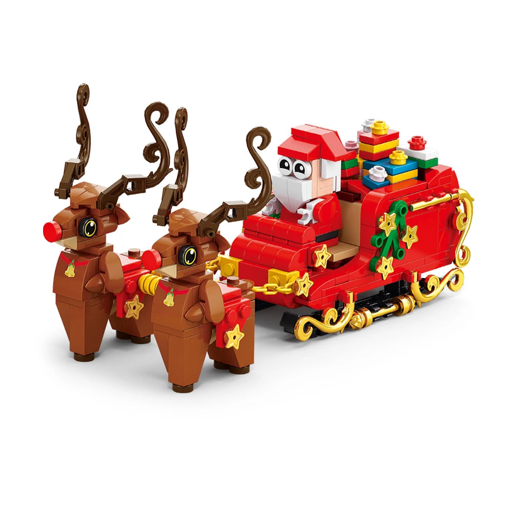 Christmas Train Christmas Tree Elk Christmas House Building Blocks Xmas Tree Decor For Kids