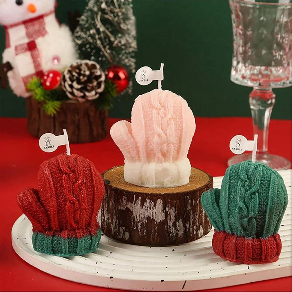 Christmas Gloves Scented Candle  Aromatherapy Candles Home Festive Ambiance Decor