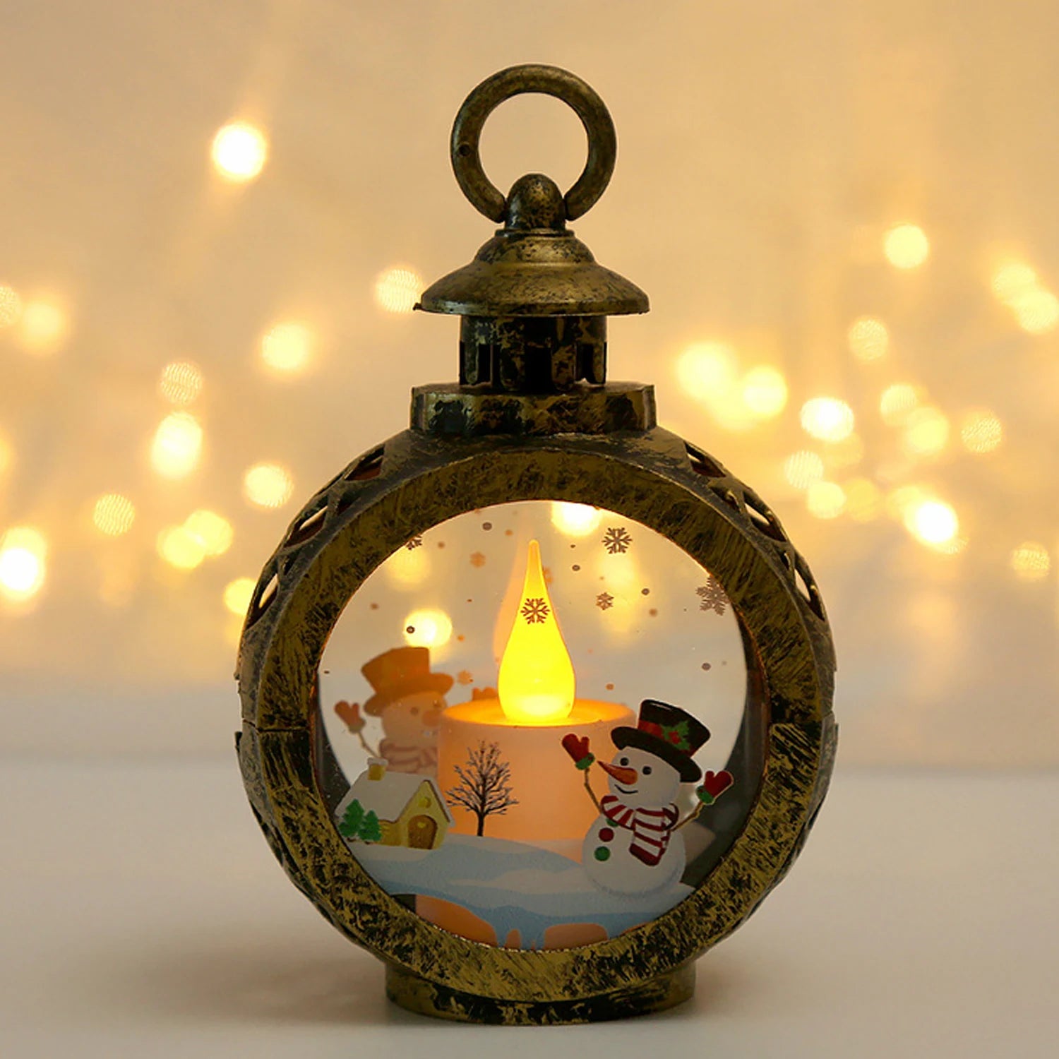 LED Christmas Decoration, Retro Christmas Candle Holder Lamp, Electronic Candle Light,
