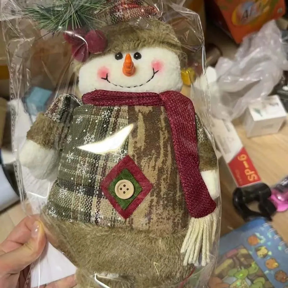 Adjustable Santa Claus Snowman Elk Doll Plush 40～60cm Xmas Gift Christmas Tree Decorations Home Party Xmas Ornaments 1pc