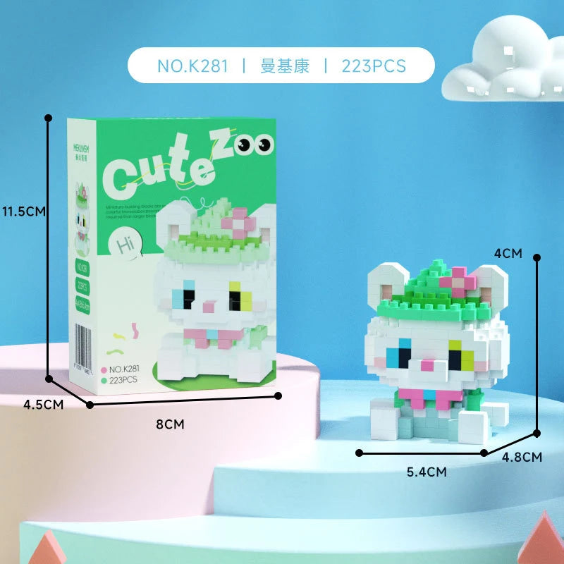 Animal Small Particle Dog Cat  Mini Building Blocks DIY Assembly Brick Sets Educational Toys for Kid 10 To 12 Year Birthday Gift