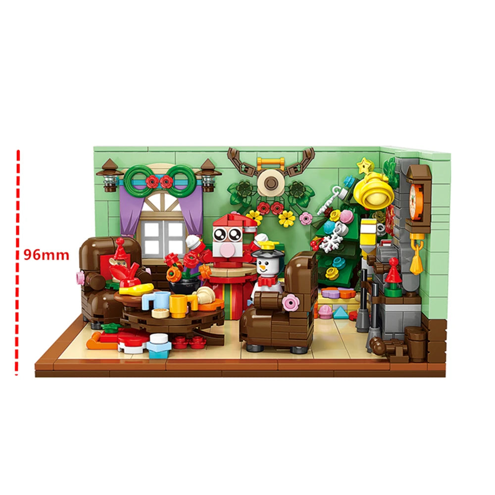 Christmas Train Christmas Tree Elk Christmas House Building Blocks Xmas Tree Decor For Kids