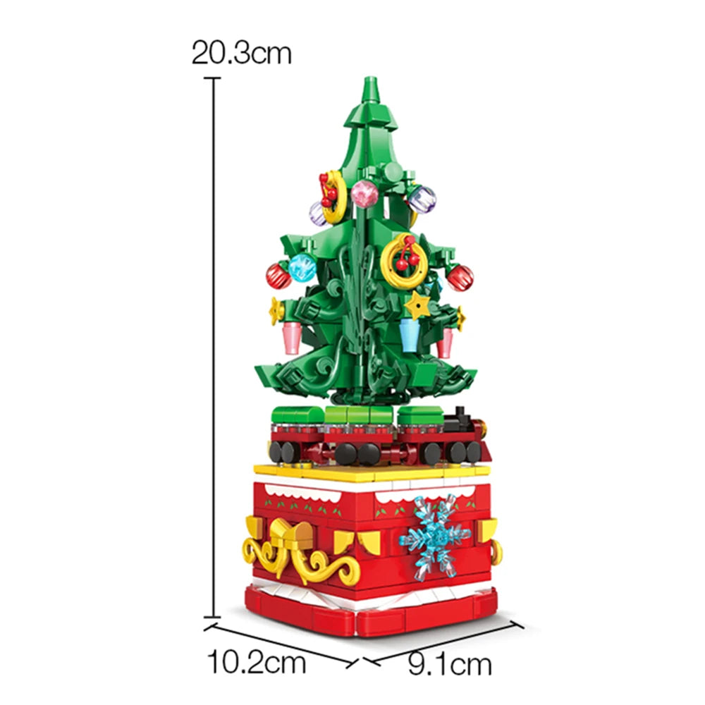 Christmas Train Christmas Tree Elk Christmas House Building Blocks Xmas Tree Decor For Kids