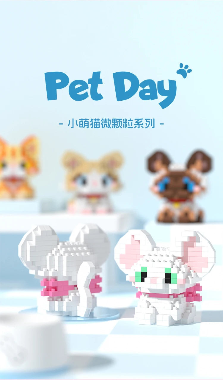 Animal Small Particle Dog Cat  Mini Building Blocks DIY Assembly Brick Sets Educational Toys for Kid 10 To 12 Year Birthday Gift