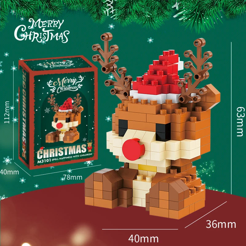 Christmas Gifts Reindeer Mini Building Blocks for Children Girl 6 Year Old christmas winter village mini blocks construction set