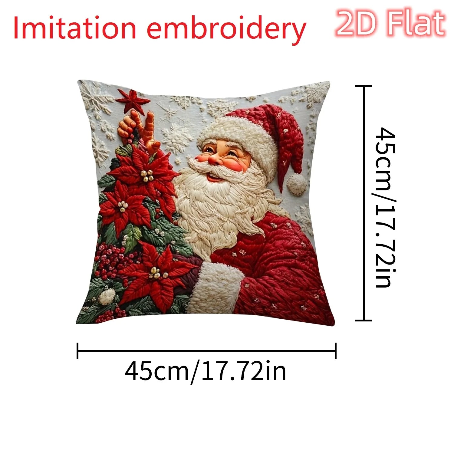 1pcs 2D Christmas Pillow Cover Xmas Party Decoration Xmas Holiday Santa Claus Pillow Cover Navidad Natal New Year Gift