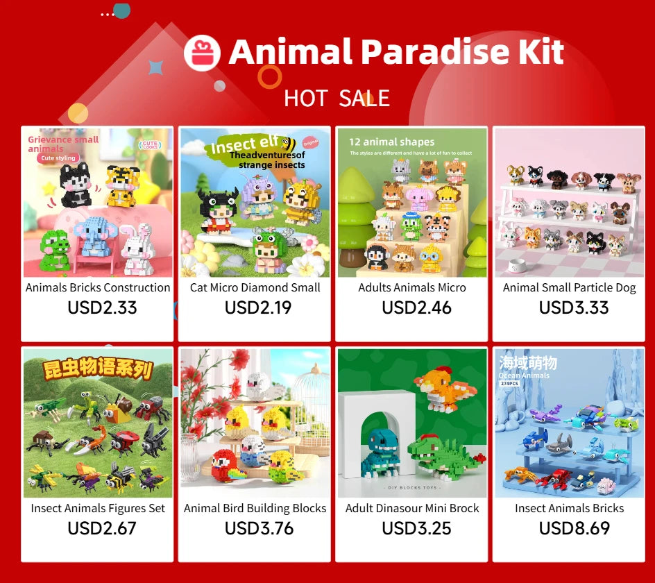 Animal Bird Building Blocks Toy for Children Girl 8 Year Old Kids Birthday Gift Mini Educational Parrot Assembling Brick Boy Toy