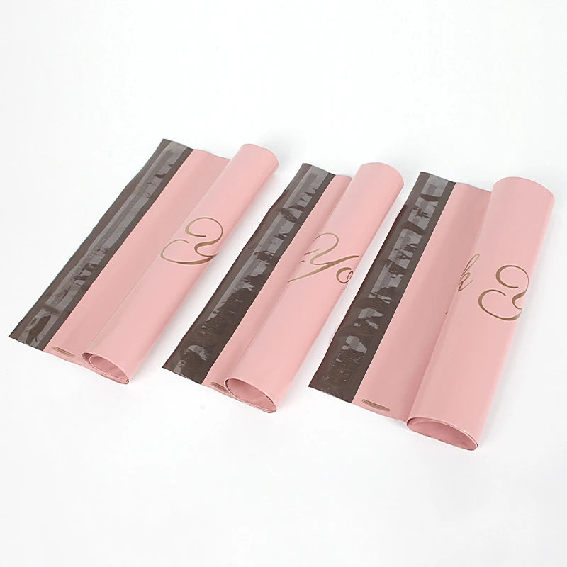 INPLUSTOP Pink Poly Express Mailing Pouch THANK YOU Clothing Opaque Courier Parcel Bag Envelope Logistics Storage Bags