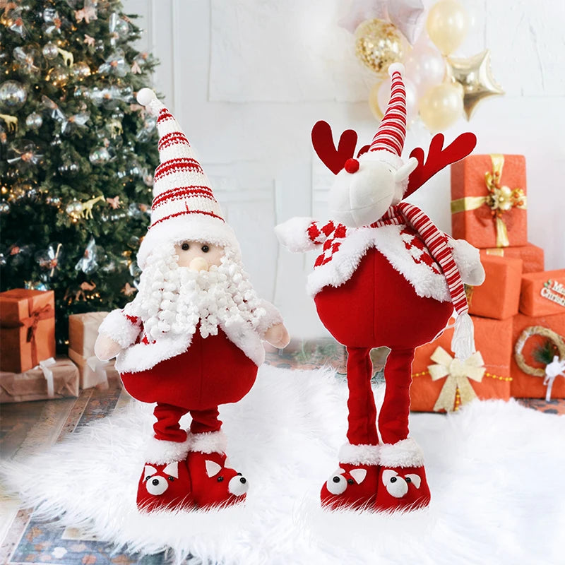Christmas Doll Retractable Cartoon Santa Claus Snowman Elk Doll Christmas Decoration Gift for Xmas Tree Ornaments Navidad Gifts