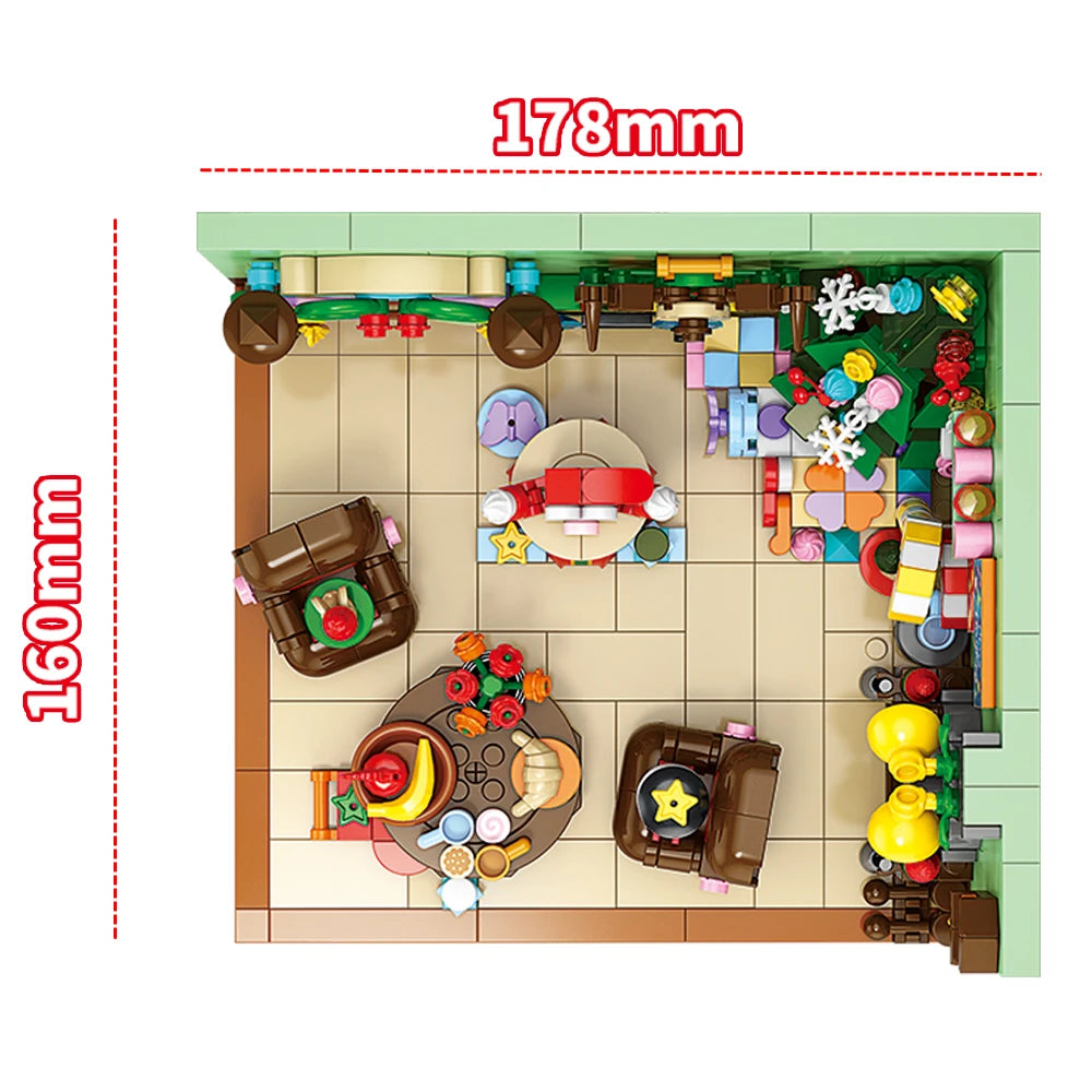 Christmas Train Christmas Tree Elk Christmas House Building Blocks Xmas Tree Decor For Kids