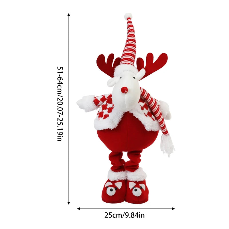 Christmas Doll Retractable Cartoon Santa Claus Snowman Elk Doll Christmas Decoration Gift for Xmas Tree Ornaments Navidad Gifts
