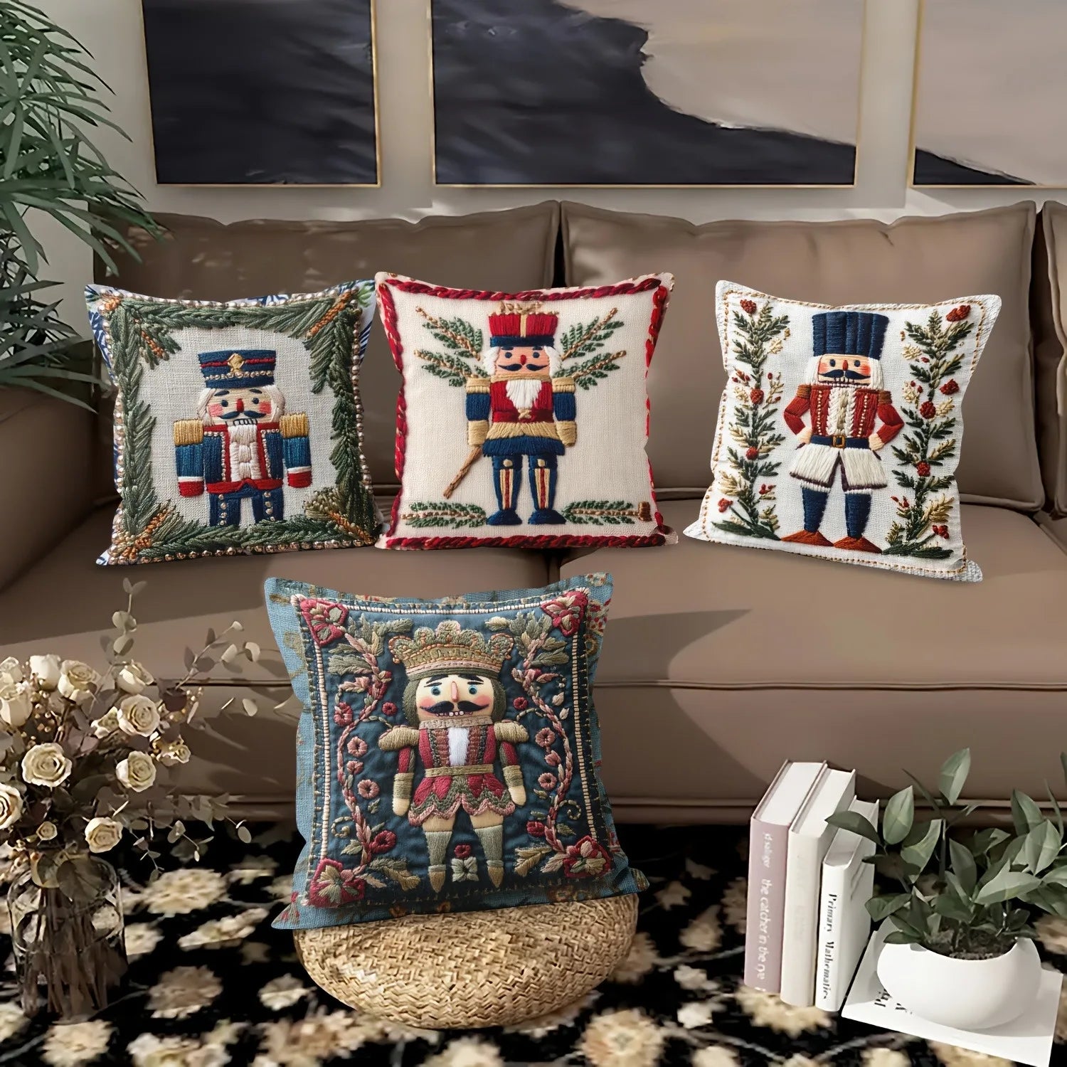 4PcChristmas Nutcracker Printed Pillowcase