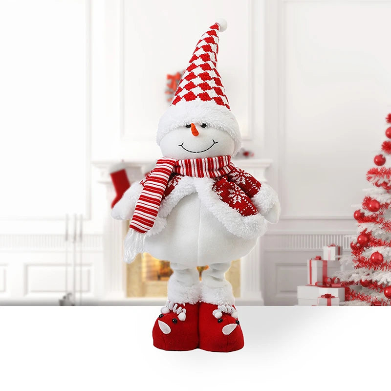 Christmas Doll Retractable Cartoon Santa Claus Snowman Elk Doll Christmas Decoration Gift for Xmas Tree Ornaments Navidad Gifts