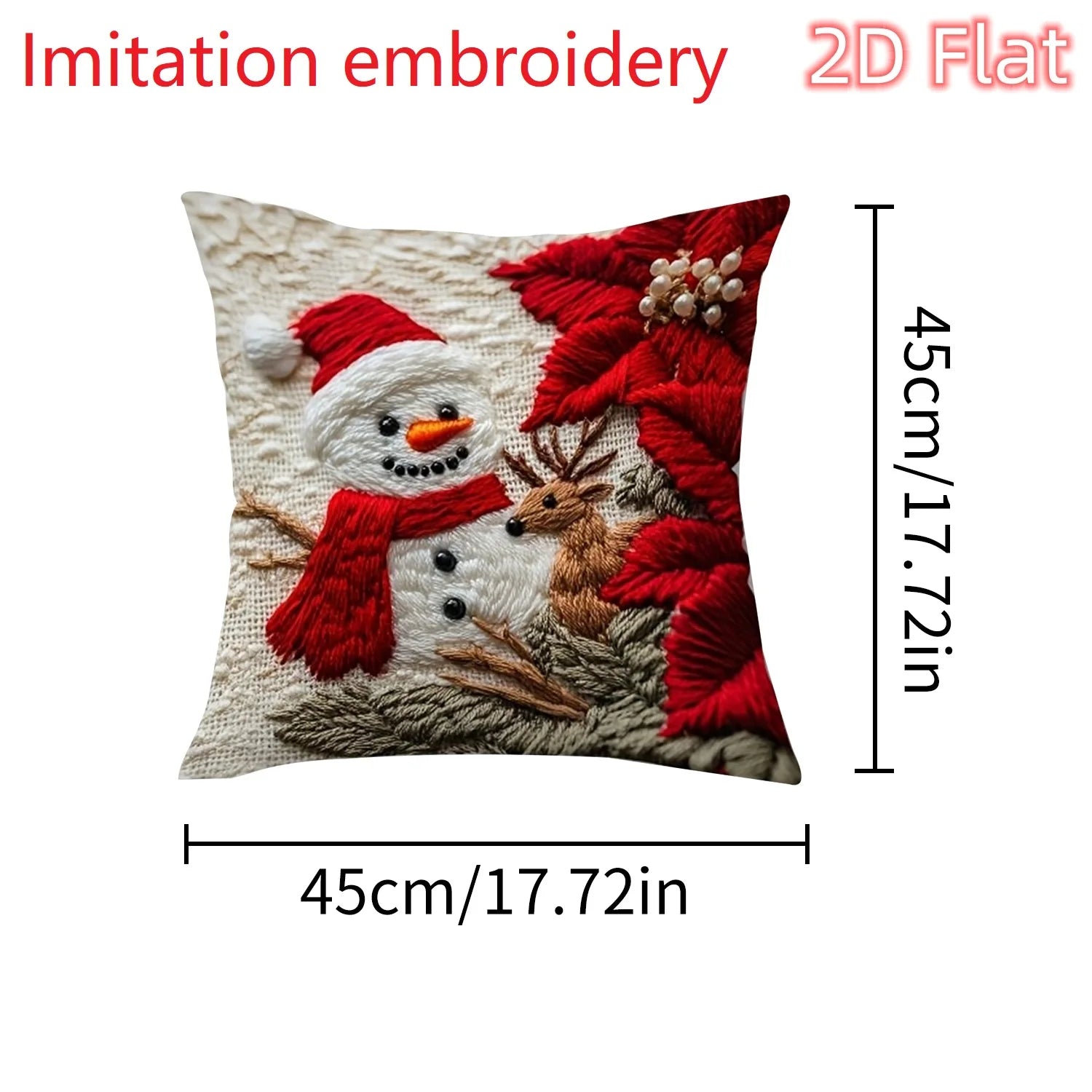 1pcs 2D Christmas Pillow Cover Xmas Party Decoration Xmas Holiday Santa Claus Pillow Cover Navidad Natal New Year Gift