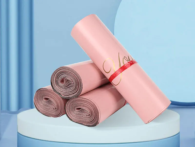 INPLUSTOP Pink Poly Express Mailing Pouch THANK YOU Clothing Opaque Courier Parcel Bag Envelope Logistics Storage Bags