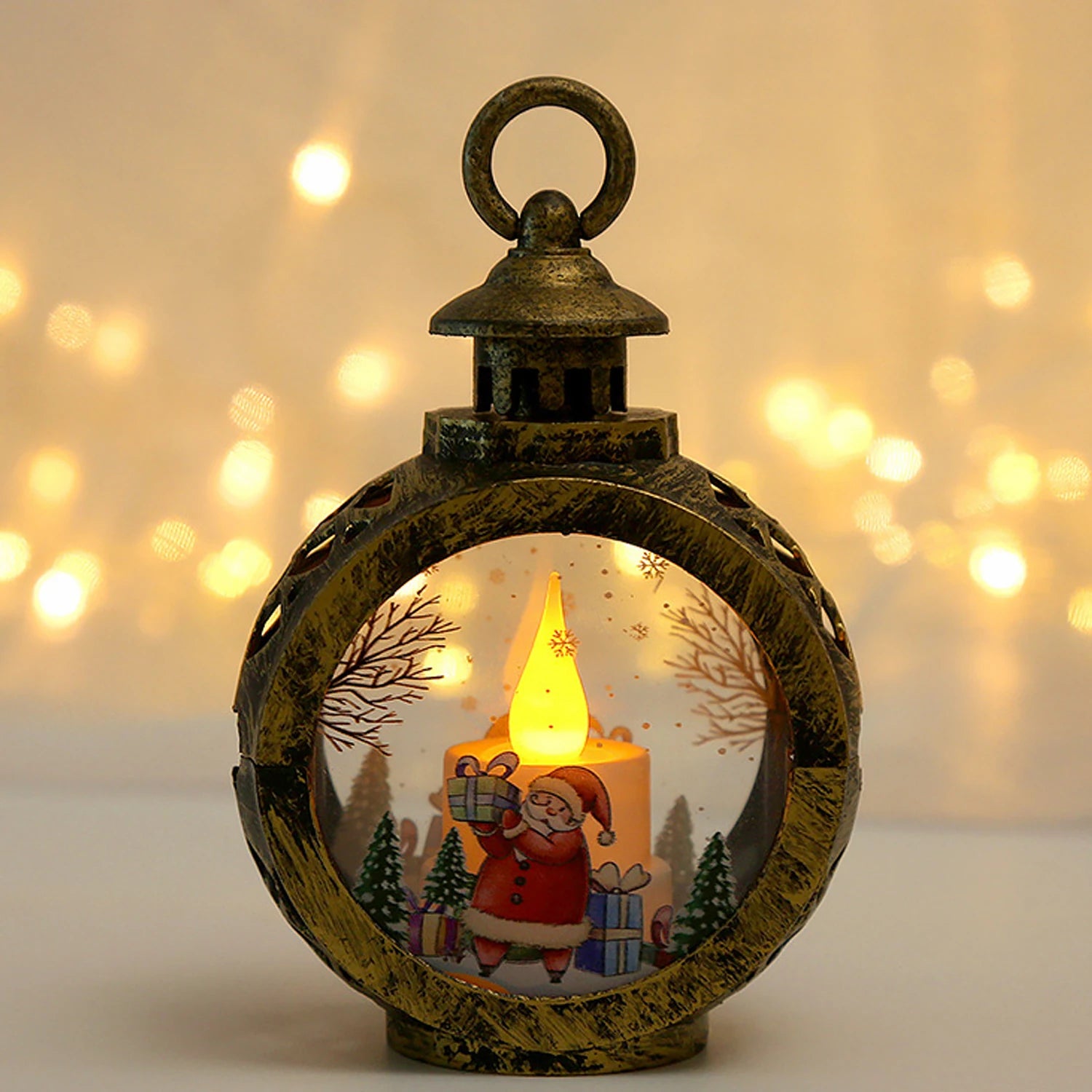 LED Christmas Decoration, Retro Christmas Candle Holder Lamp, Electronic Candle Light,