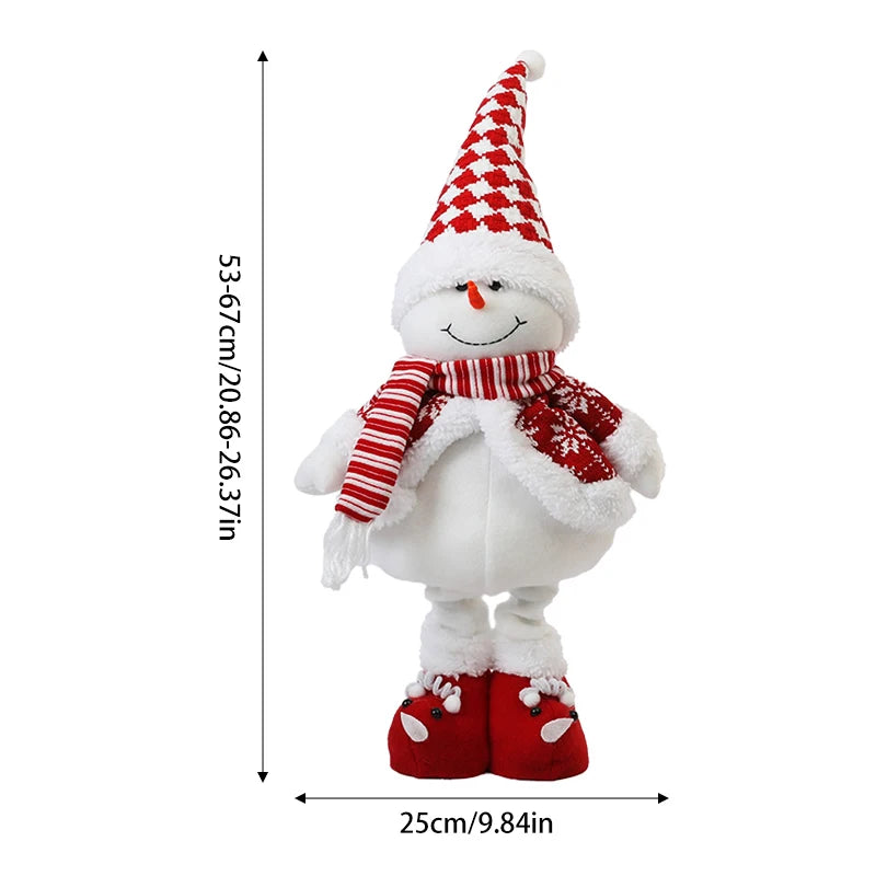 Christmas Doll Retractable Cartoon Santa Claus Snowman Elk Doll Christmas Decoration Gift for Xmas Tree Ornaments Navidad Gifts