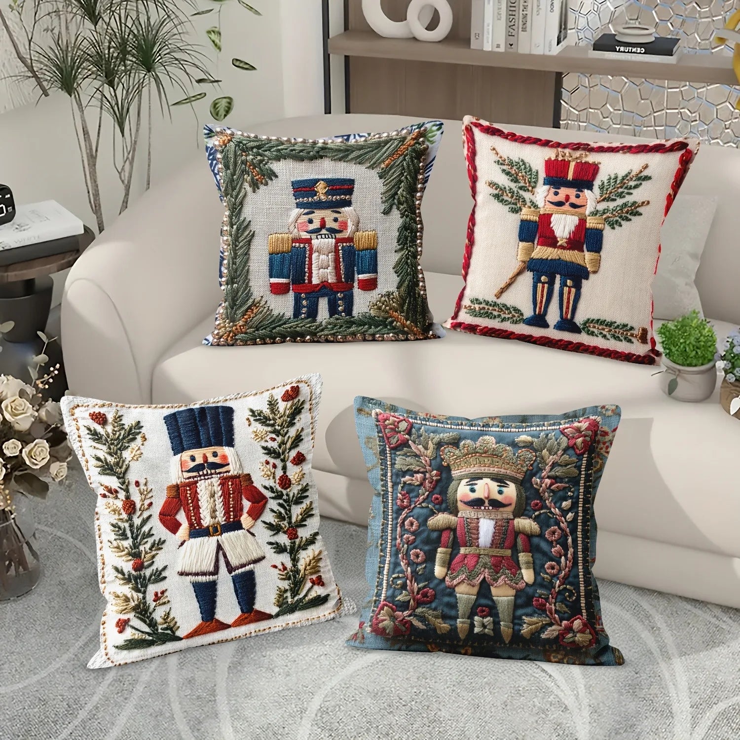 4PcChristmas Nutcracker Printed Pillowcase