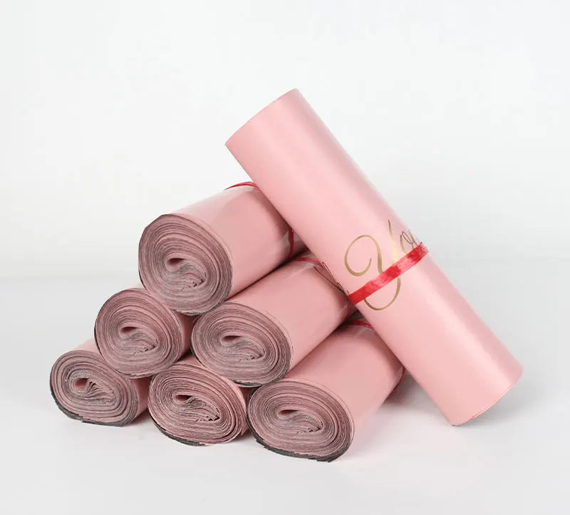 INPLUSTOP Pink Poly Express Mailing Pouch THANK YOU Clothing Opaque Courier Parcel Bag Envelope Logistics Storage Bags
