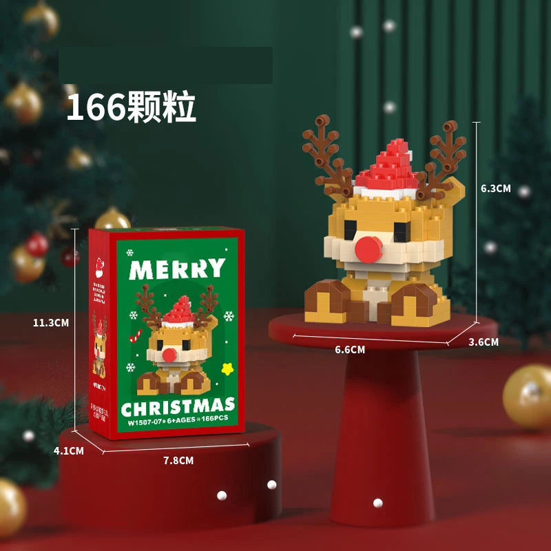 Christmas Gifts Reindeer Mini Building Blocks for Children Girl 6 Year Old christmas winter village mini blocks construction set