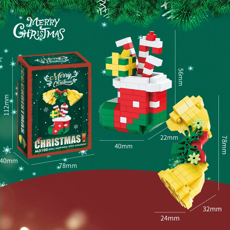 Christmas Gifts Reindeer Mini Building Blocks for Children Girl 6 Year Old christmas winter village mini blocks construction set