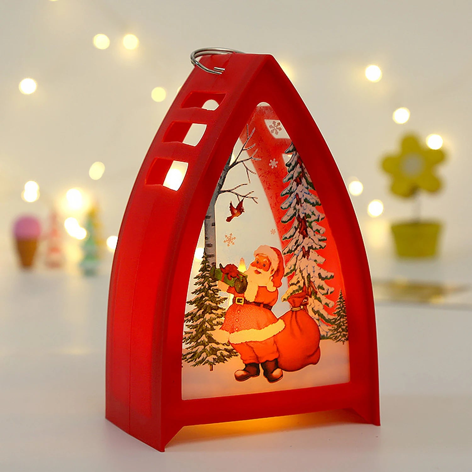 LED Christmas Decoration, Retro Christmas Candle Holder Lamp, Electronic Candle Light,