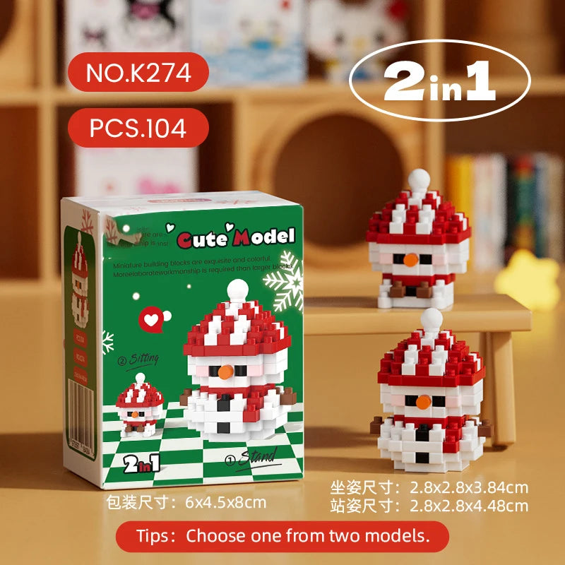 Christmas Gifts Reindeer Mini Building Blocks for Children Girl 6 Year Old christmas winter village mini blocks construction set