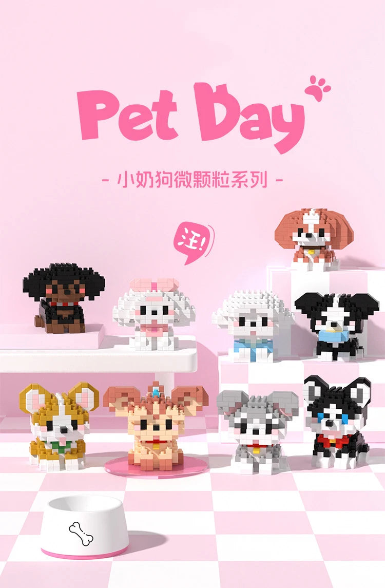 Animal Small Particle Dog Cat  Mini Building Blocks DIY Assembly Brick Sets Educational Toys for Kid 10 To 12 Year Birthday Gift