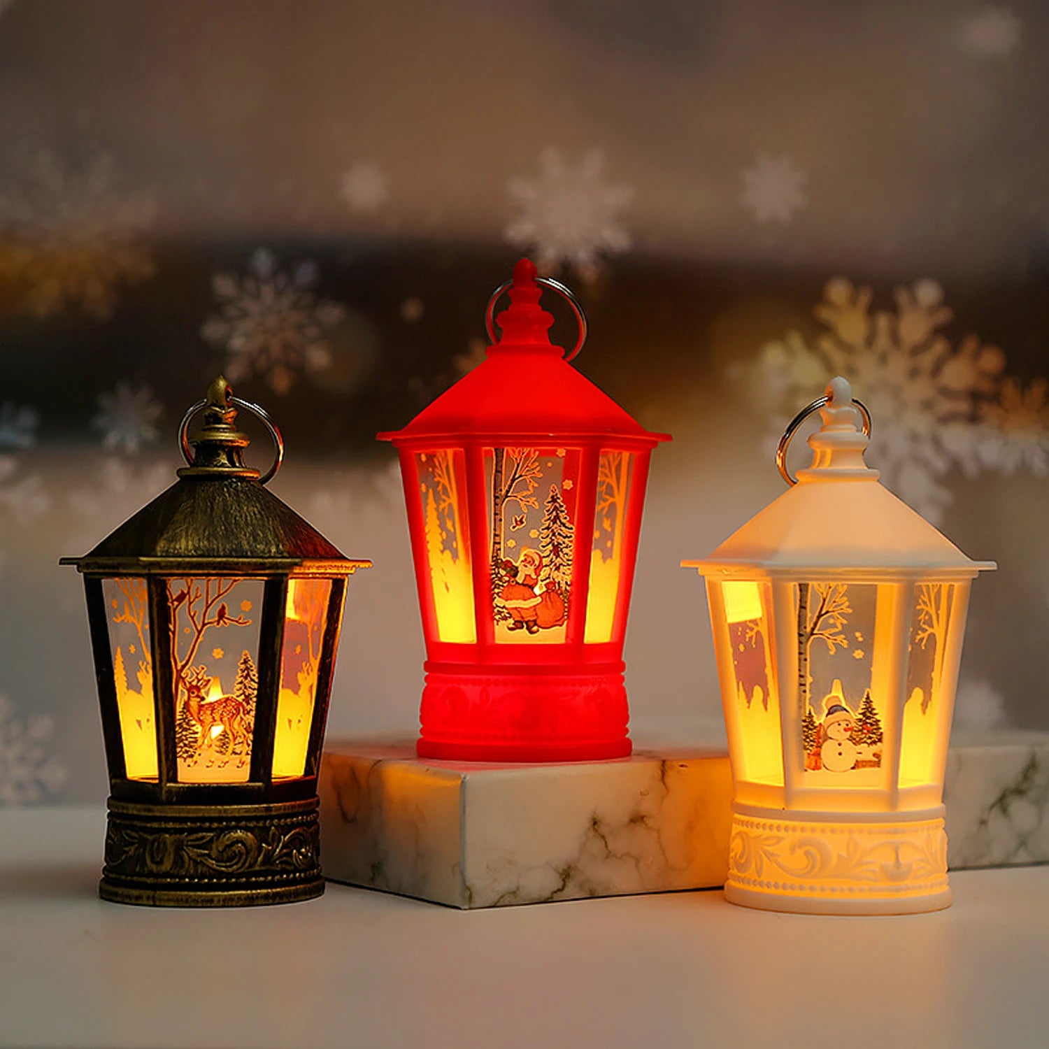 LED Christmas Decoration, Retro Christmas Candle Holder Lamp, Electronic Candle Light,