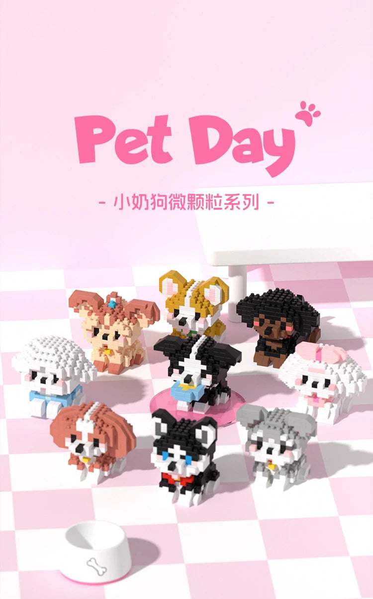 Animal Small Particle Dog Cat  Mini Building Blocks DIY Assembly Brick Sets Educational Toys for Kid 10 To 12 Year Birthday Gift