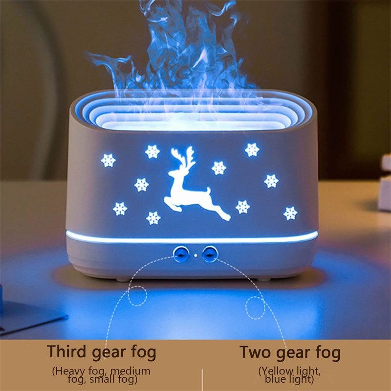 Elk Flame Humidifier Diffuser Mute Household Atmosphere Lamp Christmas