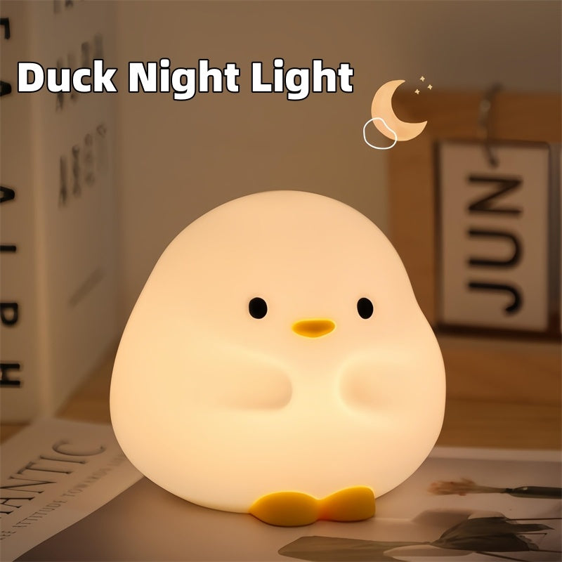 Cute Duck LED Night Lamp Cartoon Silicone USB Rechargeable Sleeping Light