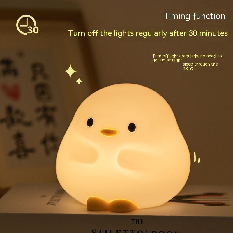 Cute Duck LED Night Lamp Cartoon Silicone USB Rechargeable Sleeping Light