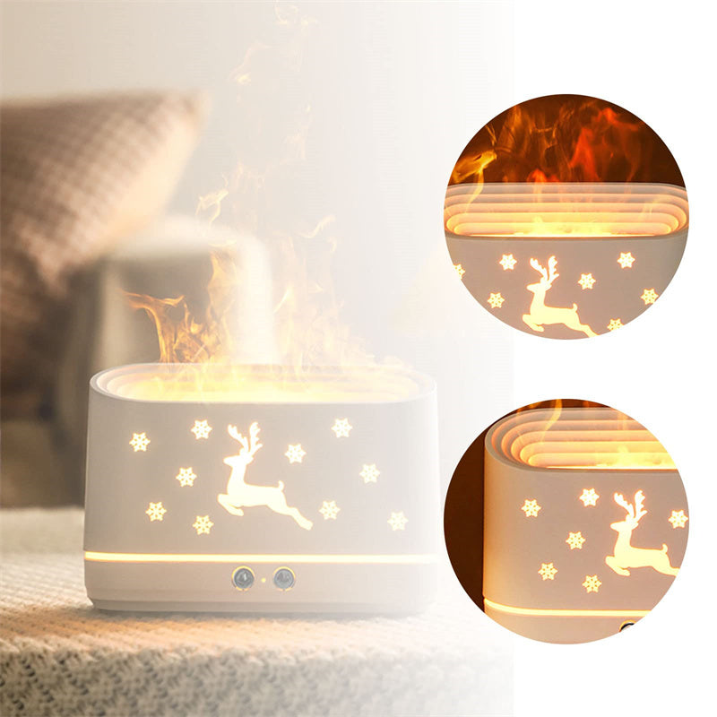 Elk Flame Humidifier Diffuser Mute Household Atmosphere Lamp Christmas
